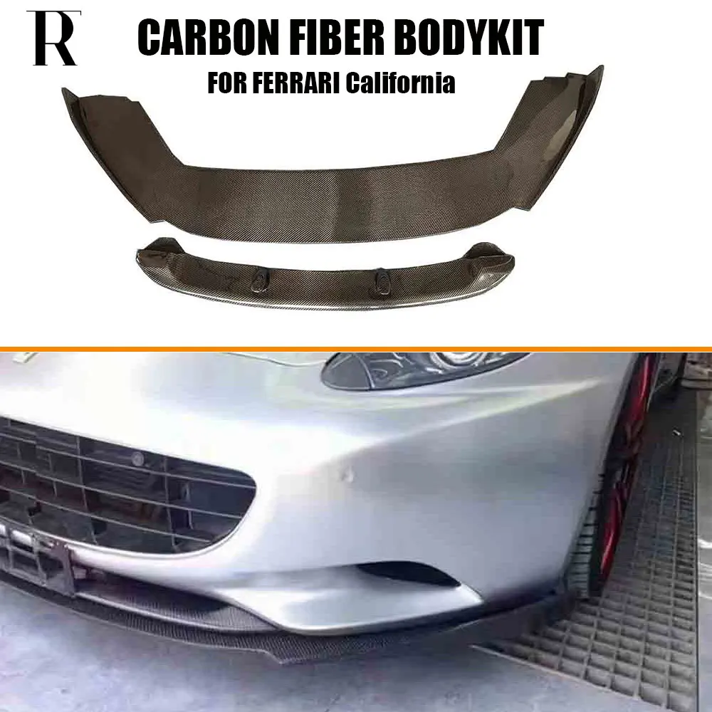 Real Carbon Fiber Front Bumper Chin Lip Spoiler for Ferrari California 2008-2014