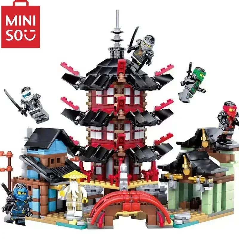 MINISO Disney DIY 737pcs Temple of Ninja Smaller 70751 Version Building Blocks Set Compatible With Lepined block Toy for Kids