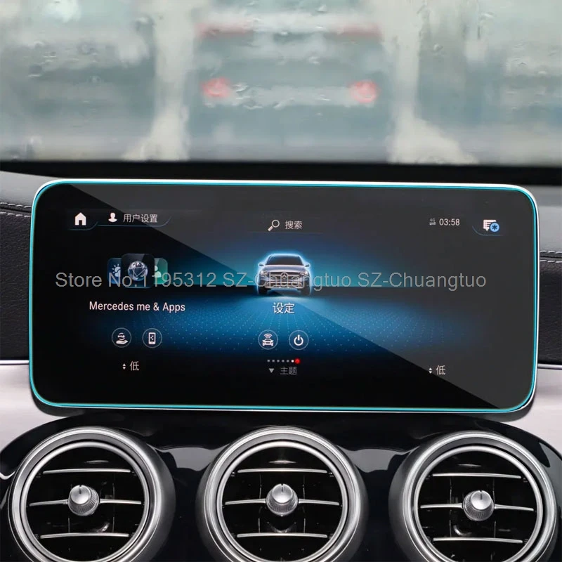 Ekran ze szkła hartowanego do samochodu Mercedes Benz GLC Class 250 300 X253 C253 2020 2021, 10,25 cala, folia nawigacyjna, akcesoria LCD — zdjęcie 2