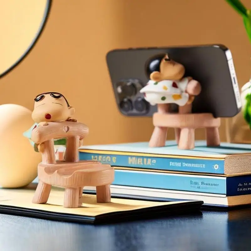 Kawaii Crayon Shin-Chan Anime Peripherals Cartoon Desktop Mobile Phone Stand Creative Stool Stand Give Gifts To Girlfriend