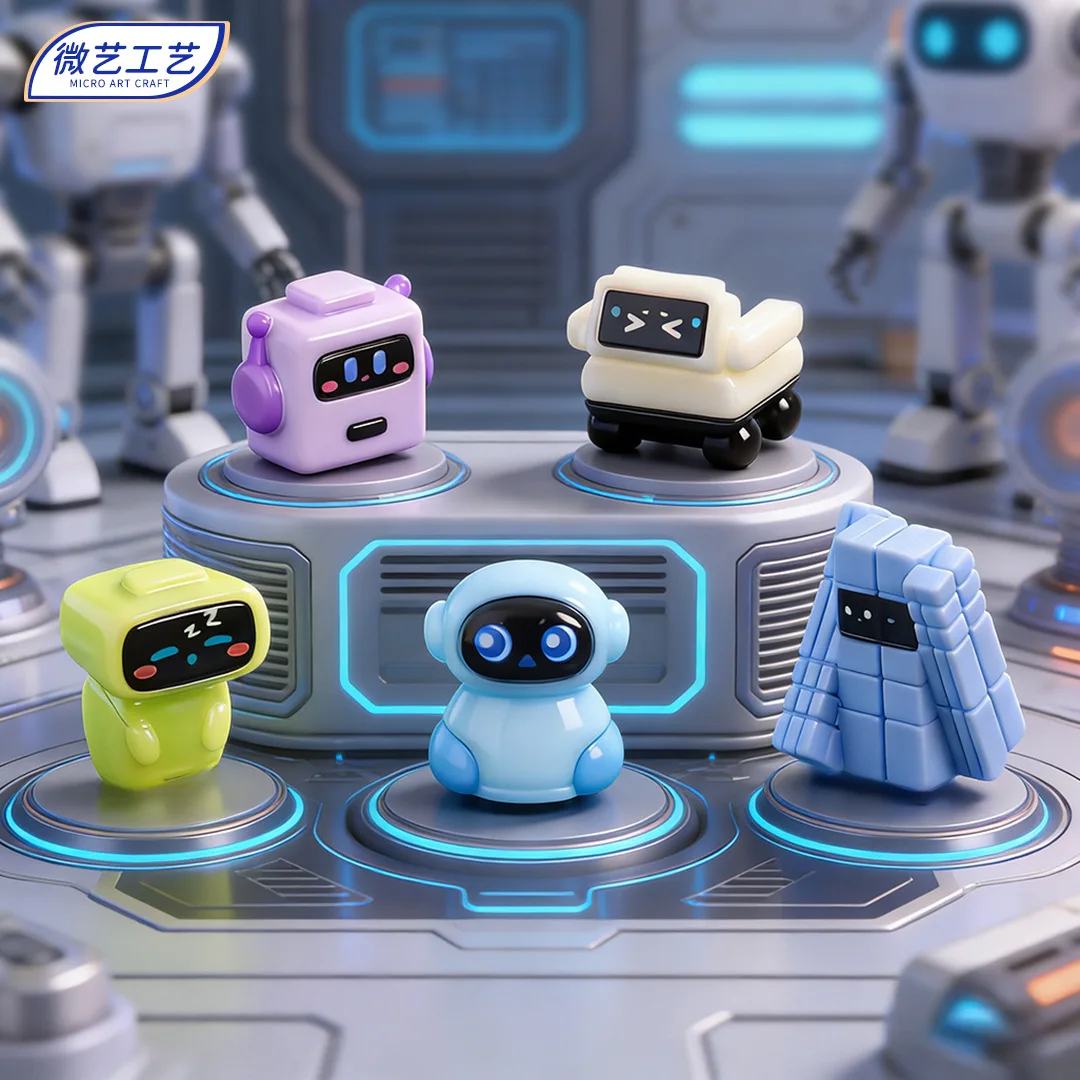 Multicolor Mini Robot Figurines Kawaii Doll Micro Landscape Ornament DIY Dollhouse Accessories Desktop Table Home Decor Gift
