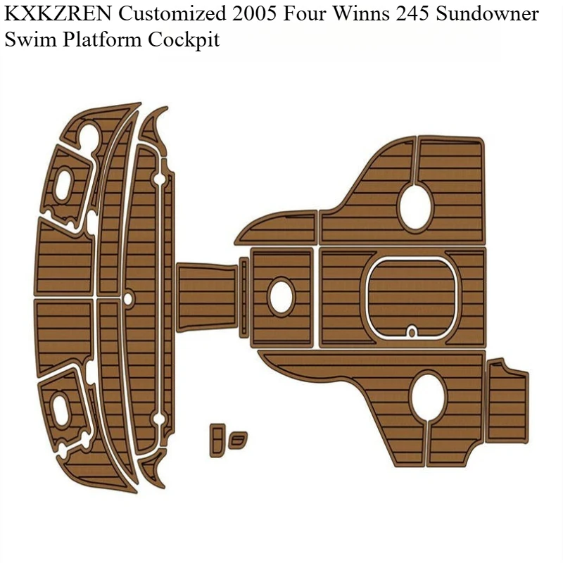 KXKZREN Customized 2005 Four Winns 245 Sundowner Swim Platform Cockpit Non-Slip EVA Foam Boat Flooring Mat Yacht Deck Sheet Pad
