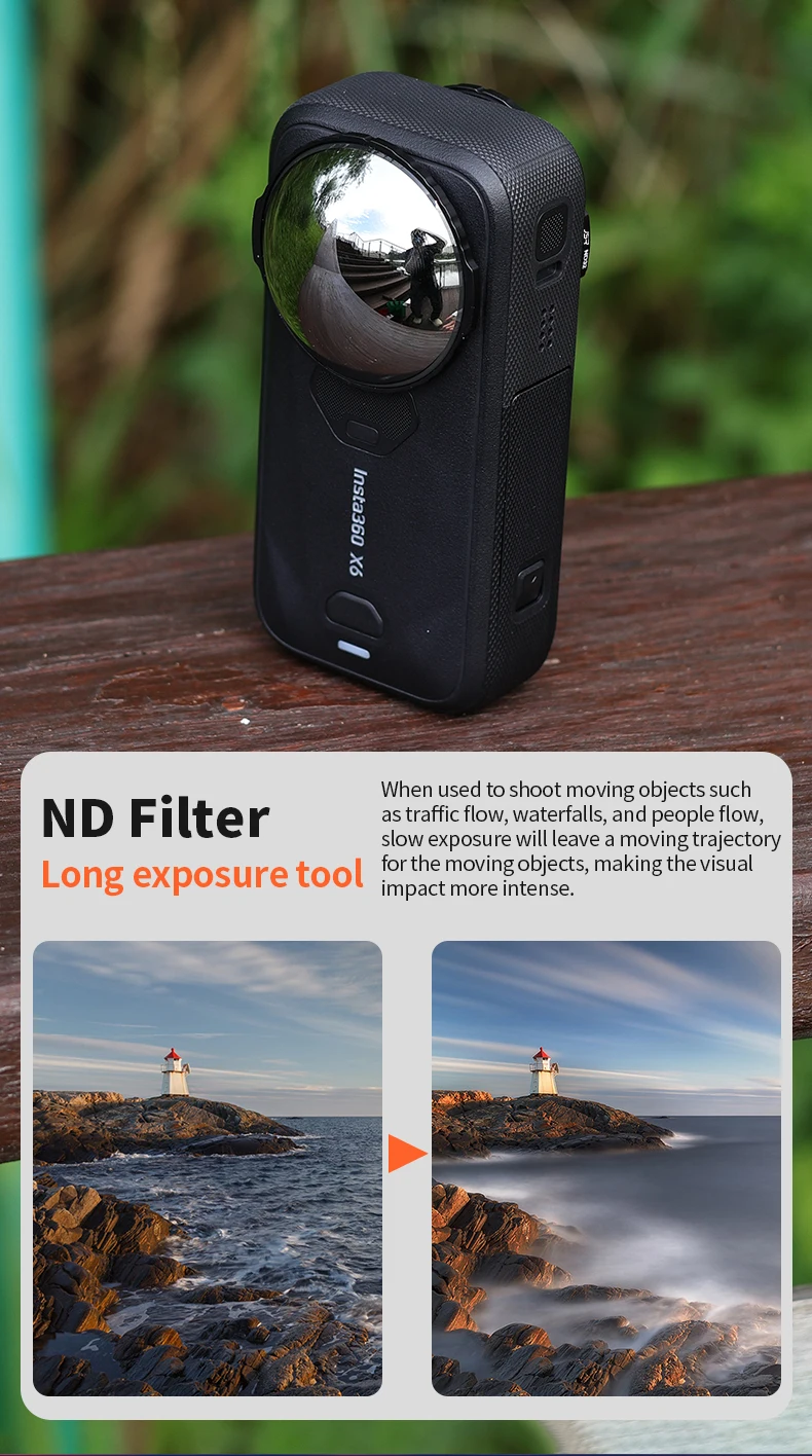 For Insta360 X6 X5 ND Filters ND16 ND32 ND64 Cinematic Motion Blur Tempered Glass Filter For Insta 360 Action Camera Accessories