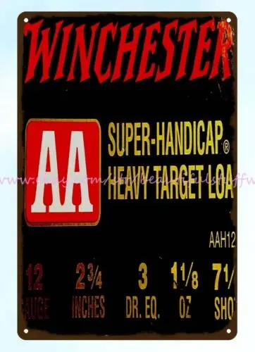 Winchester AA Shotgun Shell Heavy Target Loads metal tin sign garage collectible