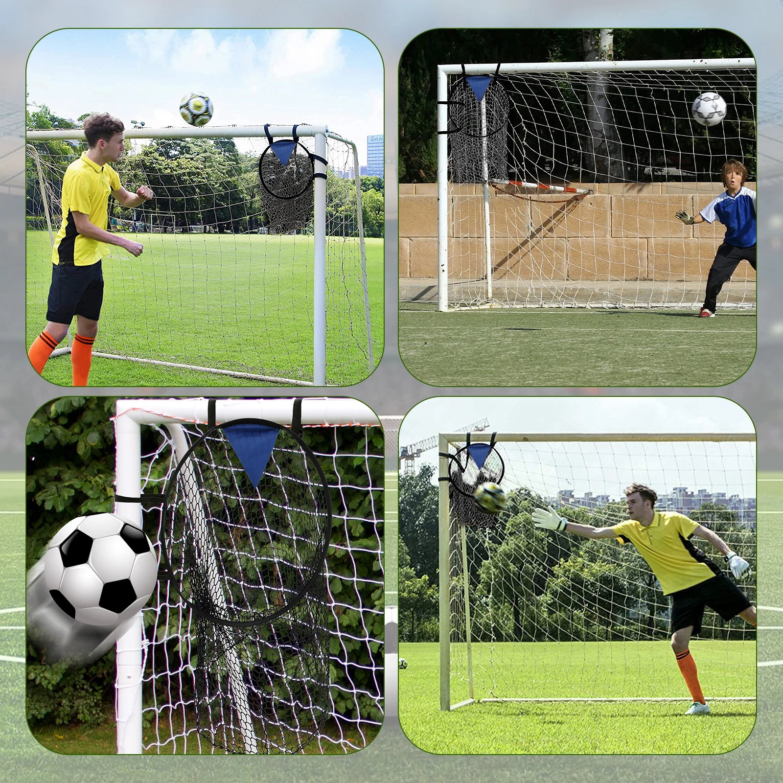 1/2 ชิ้นฟุตบอลการฝึกอบรมเป้าหมายสุทธิพับฟุตบอลเป้าหมายเป้าหมาย Nets แบบพกพาฟุตบอลเป้าหมายสุทธิสําหรับฟุตบอลการฝึกซ้อม