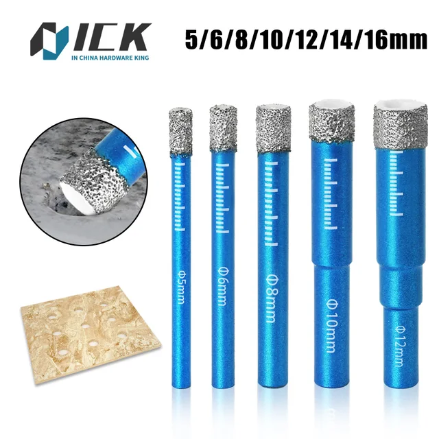 Wiertło diamentowe do wiercenia na sucho Piła do porcelany Piła do ceramiki Marmur Granit Otwornica do płytek Piła do otworów 1 szt. 5-16 mm Okrągły chwyt