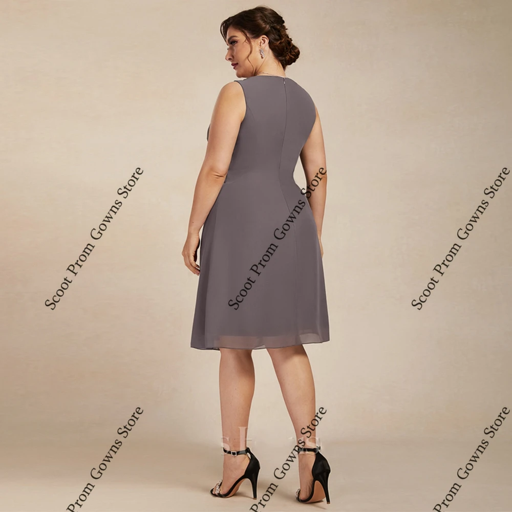 فساتين أم العروس باللون البني مقاس كبير 3/4 كم فساتين حفلات الزفاف للنساء 2025 صيف جديد شيفون للشاطئ رداء السهرة