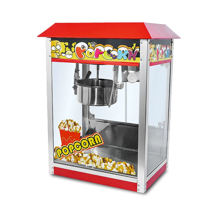 Red Roof Commercial Electric Pop Corn Making Maker Customized Popcorn Machine Popcorn Machine 8oz Kettle Popcorn Machine