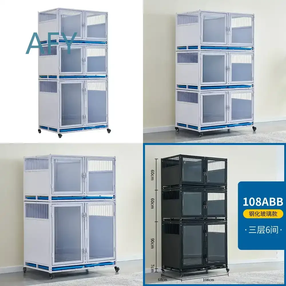 Shop Dog Cage for Mother Tempered Glass Display Scenic Supermarket Foster Cage Pet Kennel Portable Foldable Pet Carrier Cage
