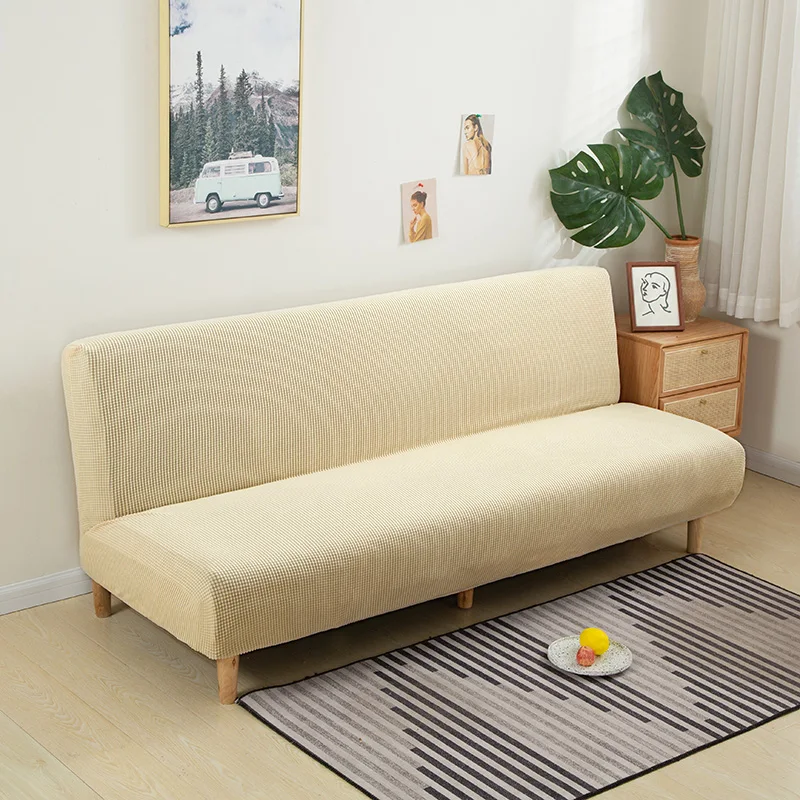 Folding Sofa Bed Cover Armless Sofa Bed Slipcover Couch Cover Non Slip Sofa Covers Stretch Dust-proof Removable Sofa Protector