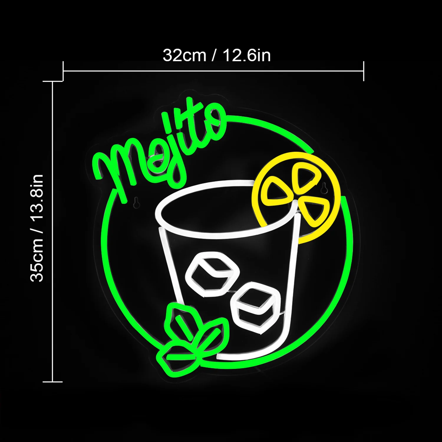 Imagem -06 - Mojito Cocktails Neon Sign Decoração de Parede Led Usb Alimentado com Interruptor Acrílico para Festa Bar Pub Discoteca Homem Caverna Decoração de Festa