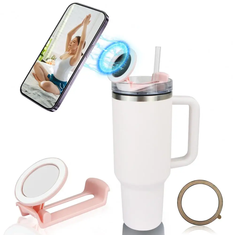 

Phone Holder Compatible with 40 Oz Cup Lid Water Bottle Mobile Phone Stand for 40oz Cups Secure Phone Mount for Home Travel