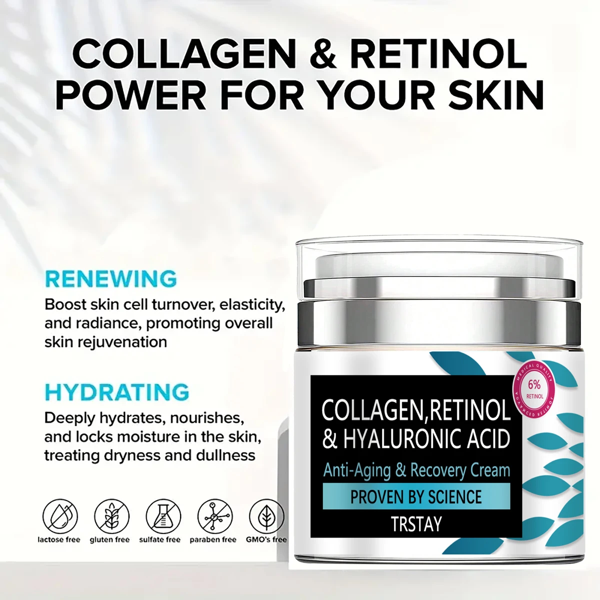 TRSTAY Collagen Retinol and Hyaluronic Acid Cream Moisturizing, Moisturizing, and Brightening the Skin