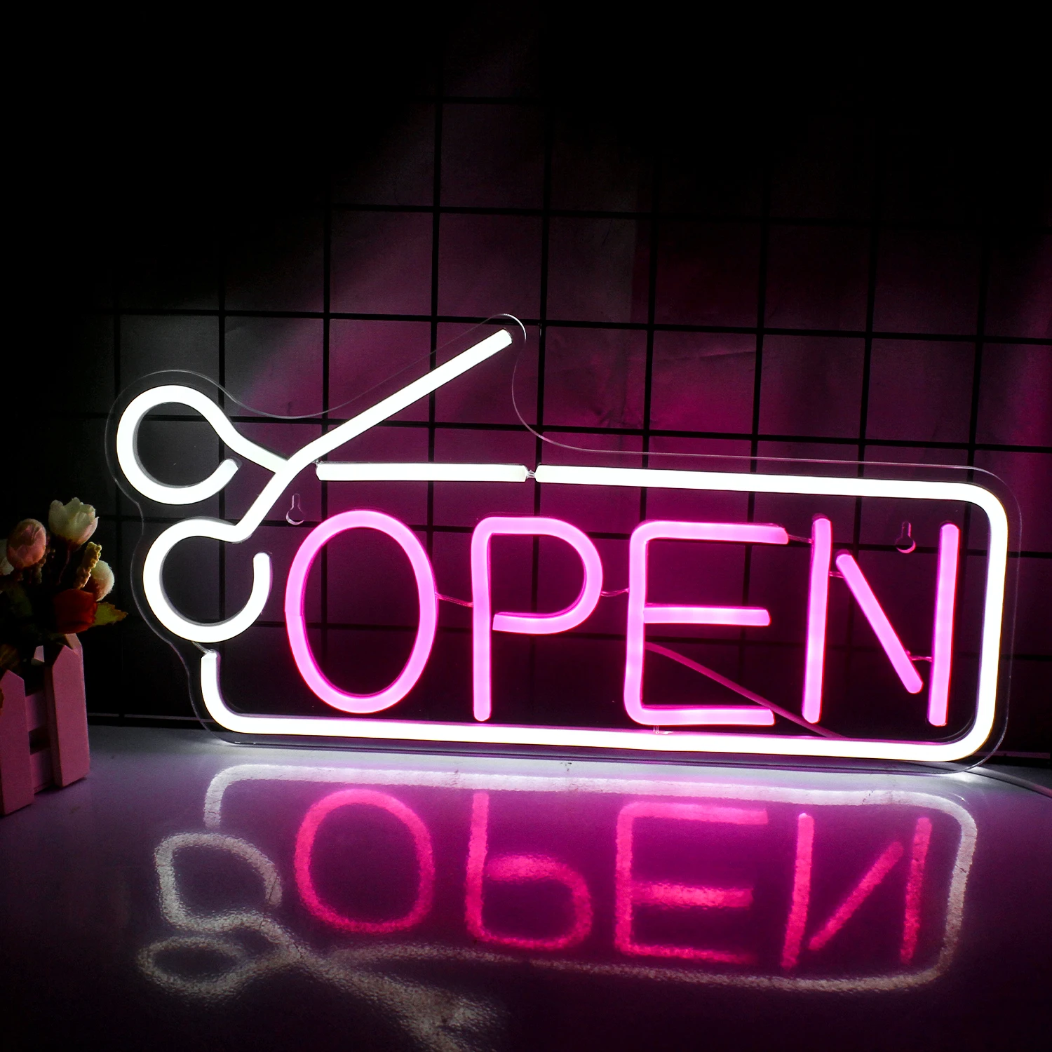 Open Neon Sign LED Room Wall Decor USB Powered With Switch Hanging Acrylic For Club Store Window Barber Shop Art Logo Decor