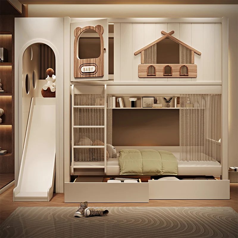 hotel bear  children's bed high low not interfere adult children's bed castle tree house lit superposés adulte bedroom furniture