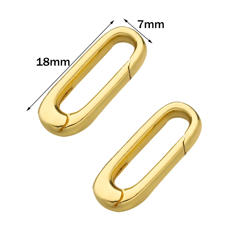 2 pezzi 14K ottone placcato oro chiusura a moschettone figura ovale 8 fibbia a molla per braccialetto fai da te collana portachiavi creazione di gioielli forniture