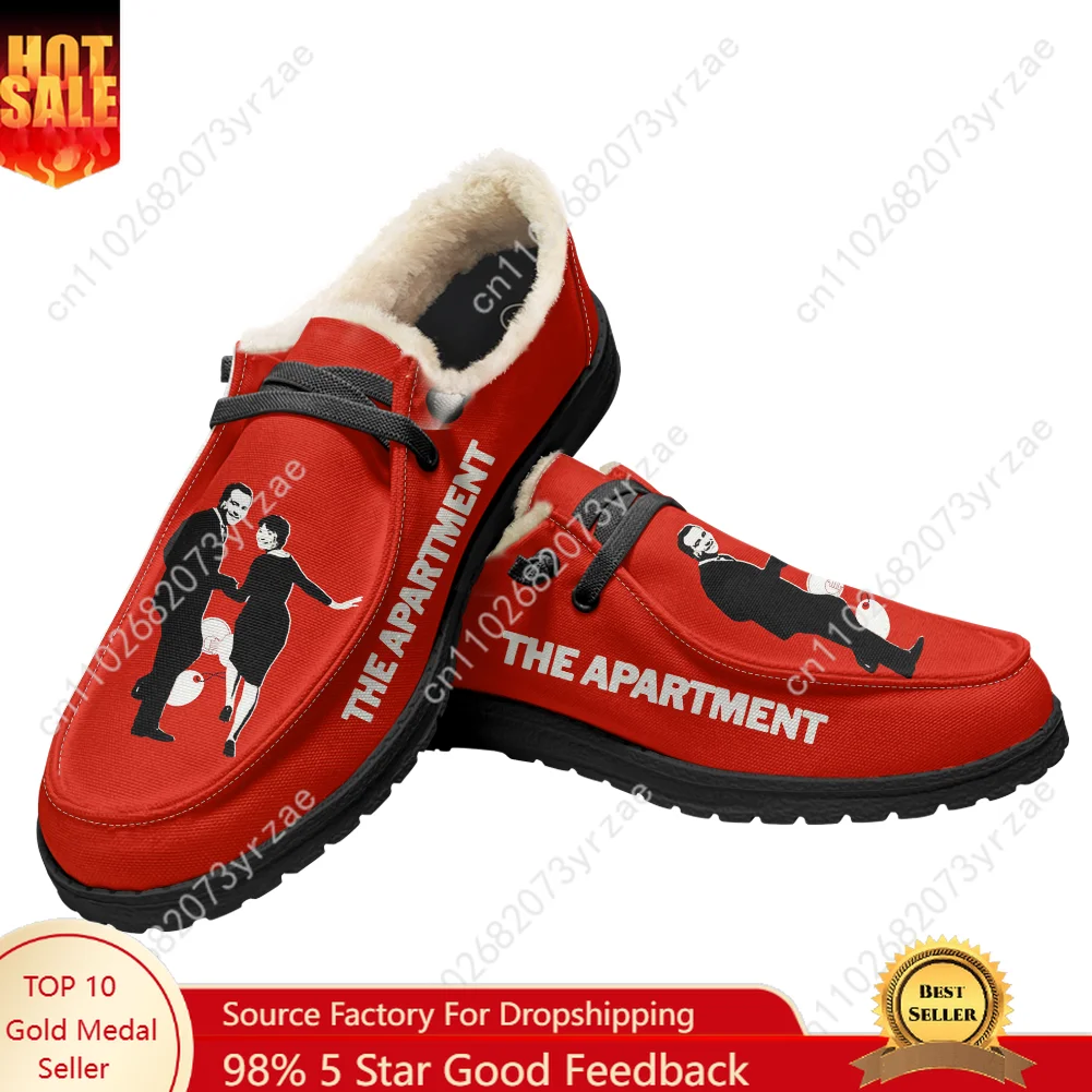 

The Apartment Velvet Flat Shoes Mens Womens Warm Shoe Indoor Outdoor Light Shoe Personalized Print Custom Made Couple Shoes