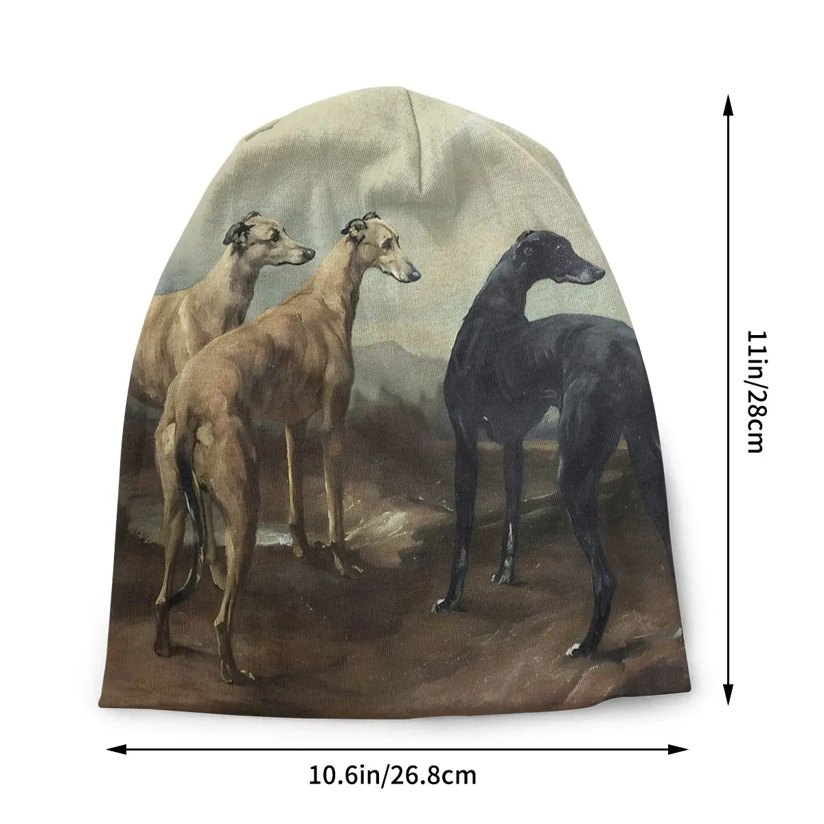 Greyhounds In A Landscape Bonnet Homme Autumn Thin Hat Greyhound Dog Skullies Beanies Caps For Men Women Style Cotton Hats