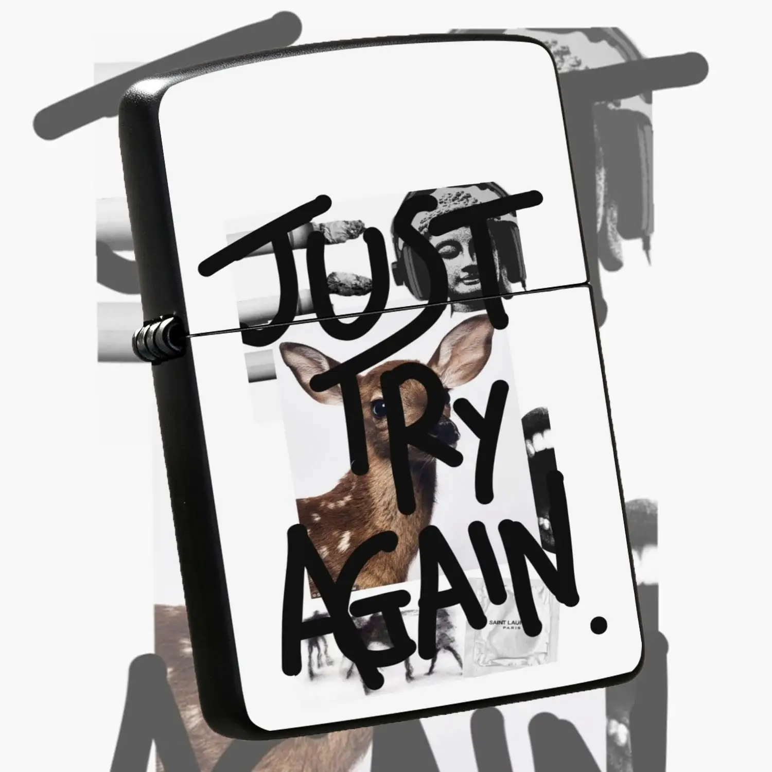 Creative Motivational Lighter With Artistic Collage Print 