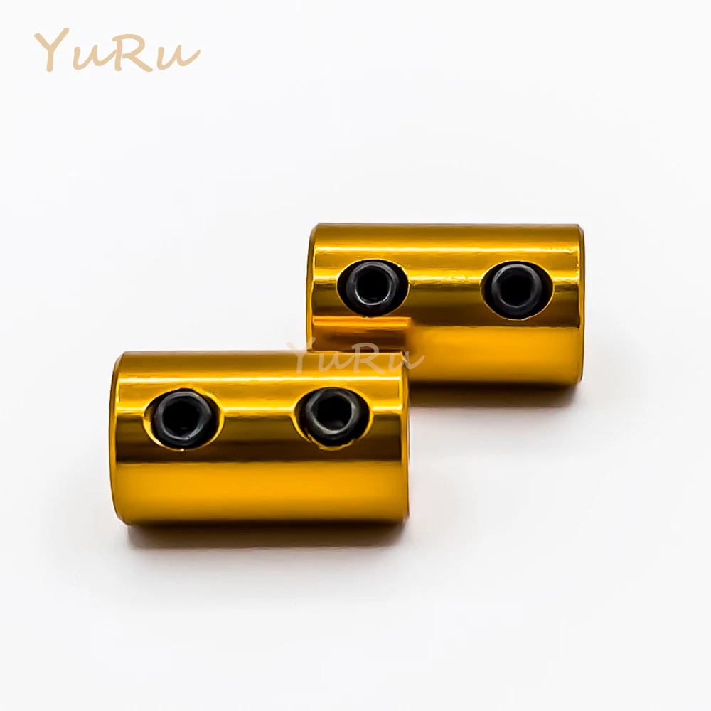 1PC D12L20 Aluminium Alloy Rigid Top Wire Coupling Bore 2~5mm D12 L20 Golden Cylindrical Type Model Motor Shaft Coupling CNC