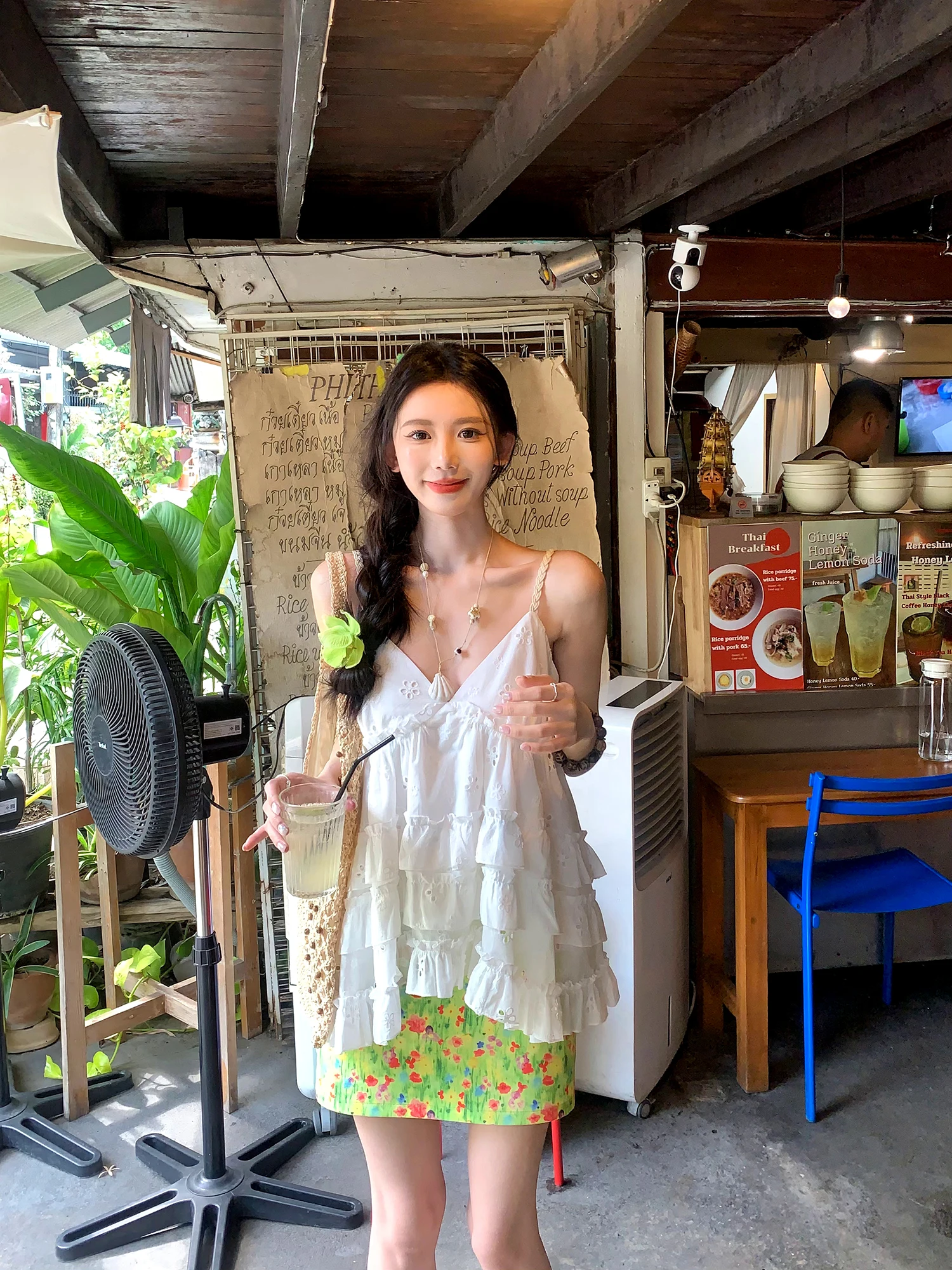 

Летний комплект Yikett Oxygen Girl: топ-халтер и юбка с принтом, женский модный ансамбль средней длины без рукавов с цветочным дизайном