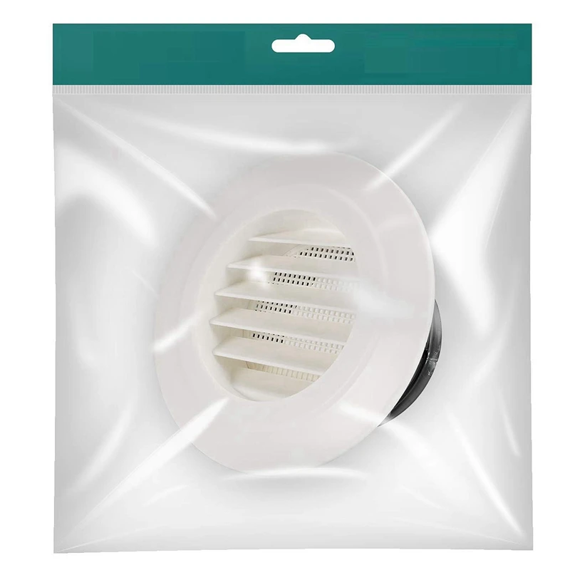 3Pcs 8 Inch Round Air Vent ABS Louver Grille Cover White Soffit Vent With Built-In Fly Screen Mesh