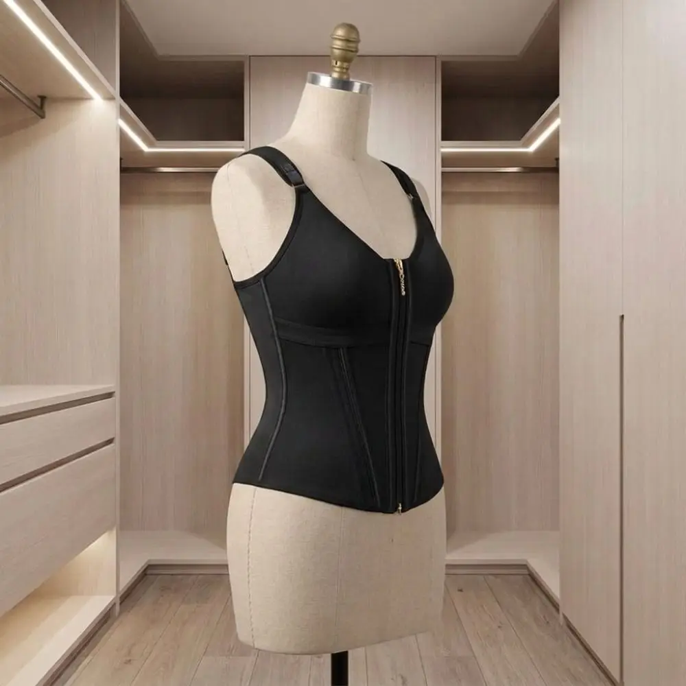 Nahtlose Bauchkontrolle Shapewear Bauchstraffung Postpartum Body Shaper Taillentrainer mit Reißverschluss und Schnalle – Detail 7