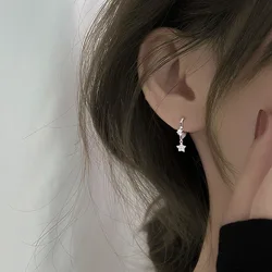 925 Sterling Silver Drop Earrings Vintage Star zircon Handmade Earrings Party Accessories Jewelry Gift