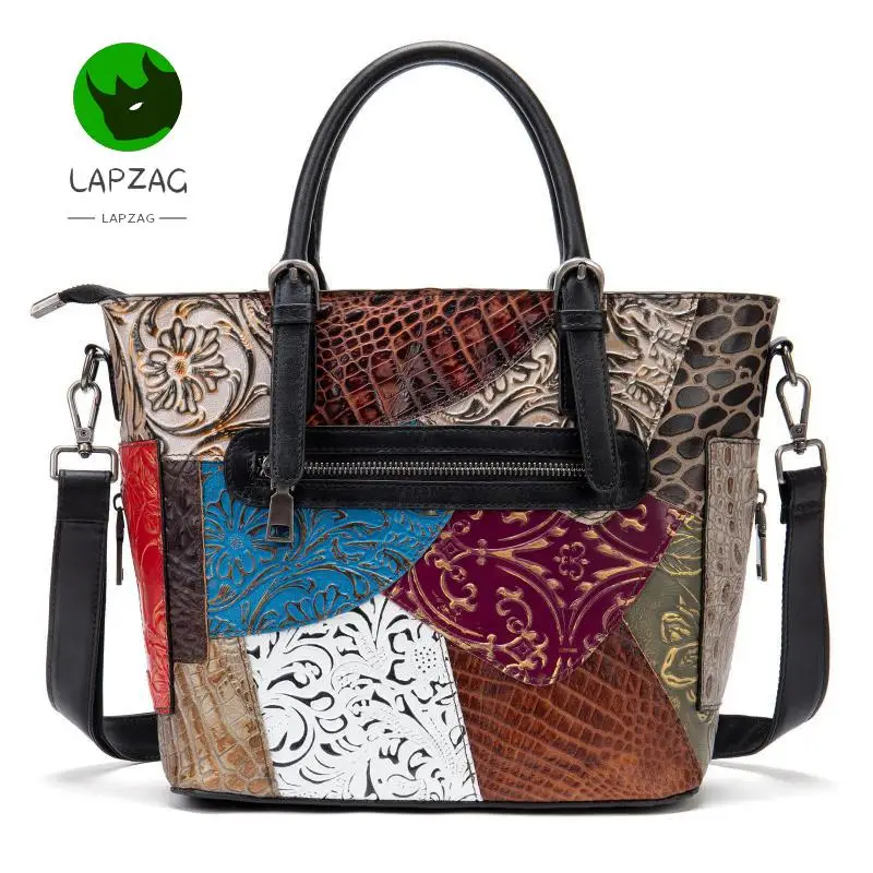 

Lapzag Random patchwork Genuine Leather Women's Bag shoulder Bag for female girls 2024 New Top Layer Cowhide Crossbody handBag