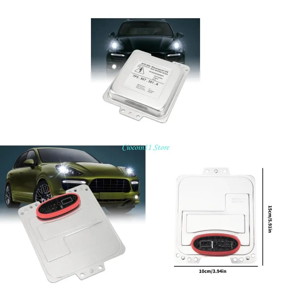 

LED Headlight Control Module High Stability Brightness Enhancement for 7P5907381A 95861838100 7P5907381B 5DC009060-40AJ