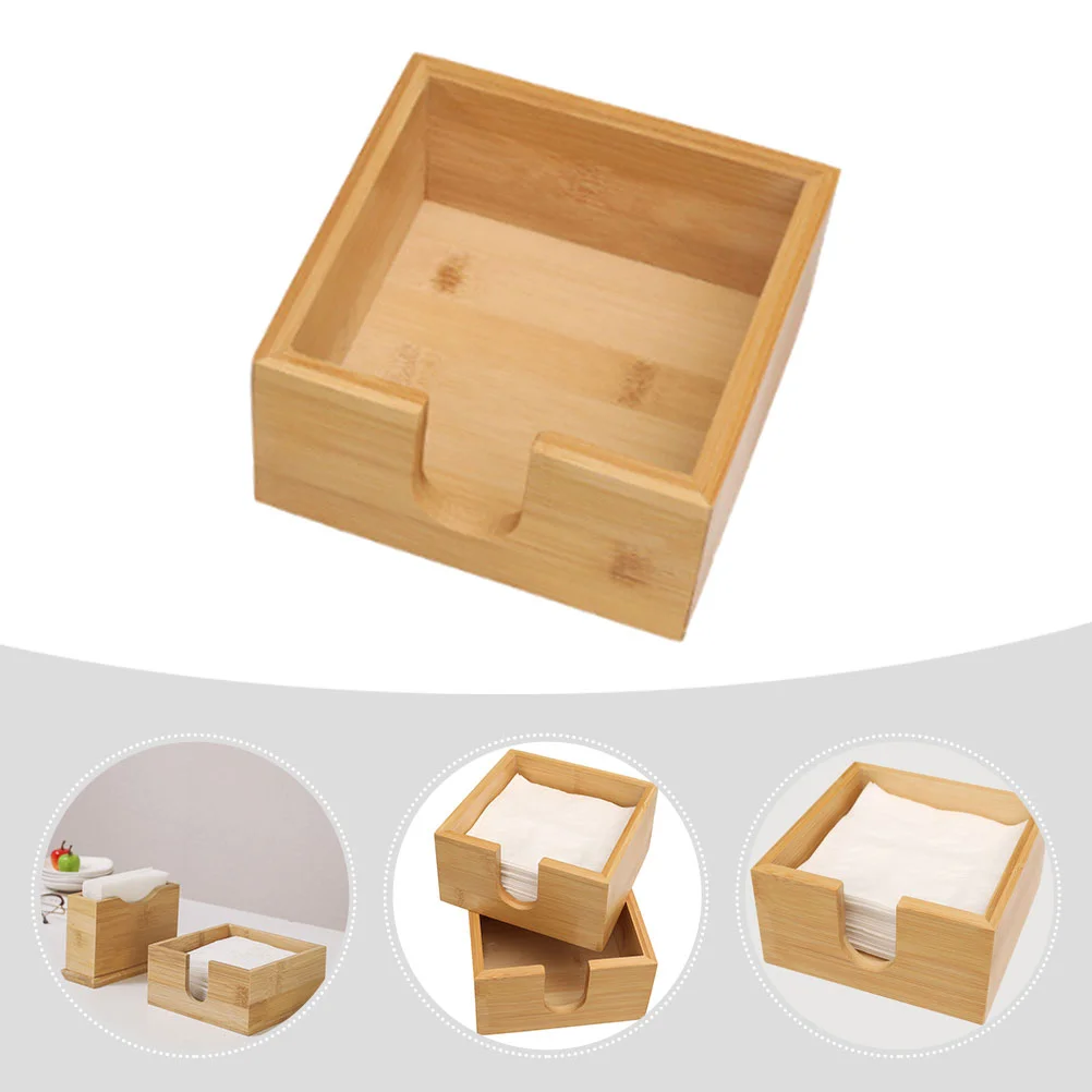 Tissue Box Tabletop Accessories Case Restaurant Accessory Multifunction Napkin Bamboo