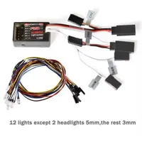 DUMBORC RC Car FZD Simulation Light Controller 12 LED System Kit for 1/10 1/8 Truck Drift HSP TAMIYA CC01 4WD Axial SCX10
