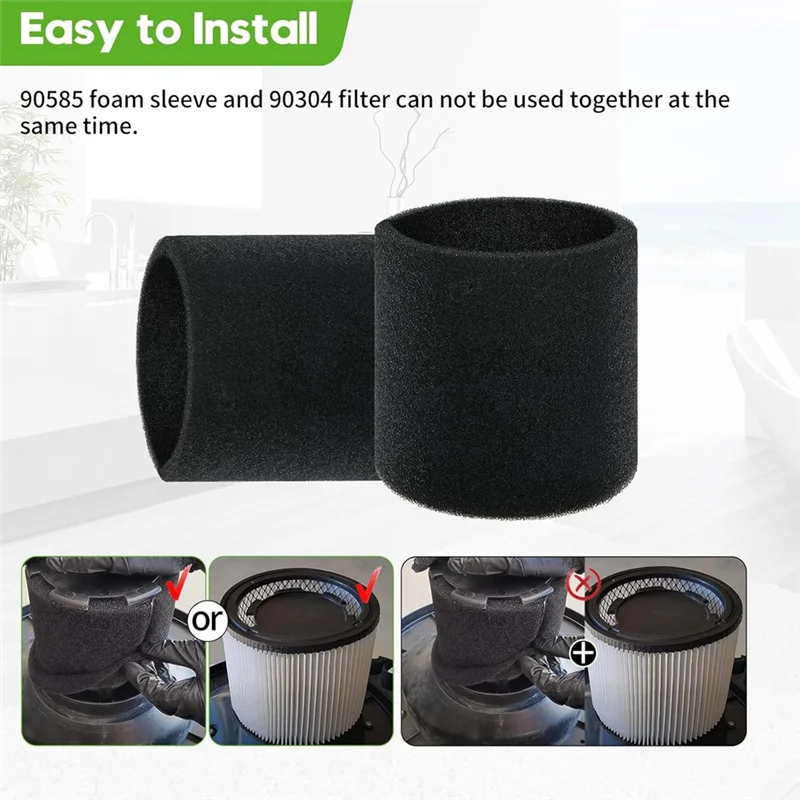 

AC39-VF2001 Foam Sleeve Filter 4-Pack For Optimal Performance With Most Shop Vac, Vacmaster & Genie Wet Dry Vacuum Cleaners