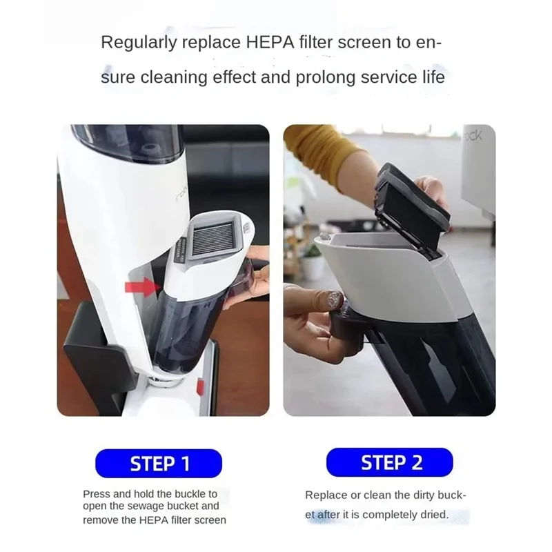 Able-para xiaomi roborock dyad u10 wd1s1a acessórios aspirador de pó sem fio purificador rolo escova hepa filtro substituição