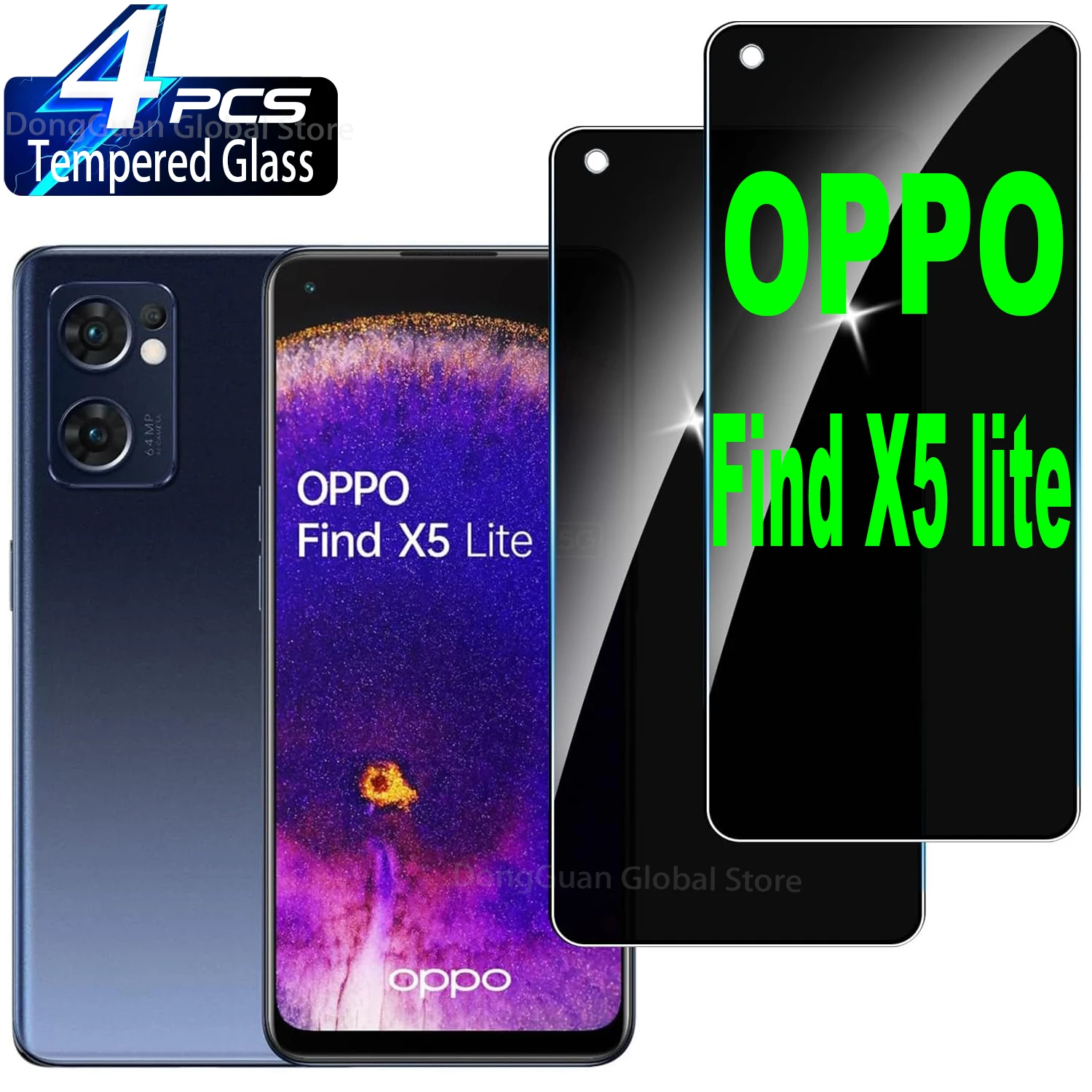 

For OPPO Find X5 Lite Anti Spy Tempered Glass Protector Privacy Screen