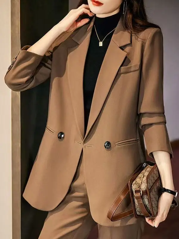 

New Profional plus Size Spring Loose Slimming Casual Suit Jaet Wide Leg Pants Two Piece Set Women's Faion Sportswear