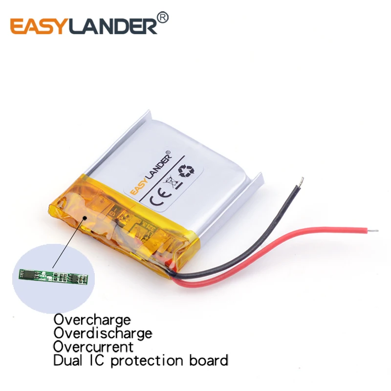 3.7V 352525   Batería recargable de polímero de litio Li-ion de 160mAh para MP3 MP4 MP5 juguetes pequeños GPS auriculares bluetooth