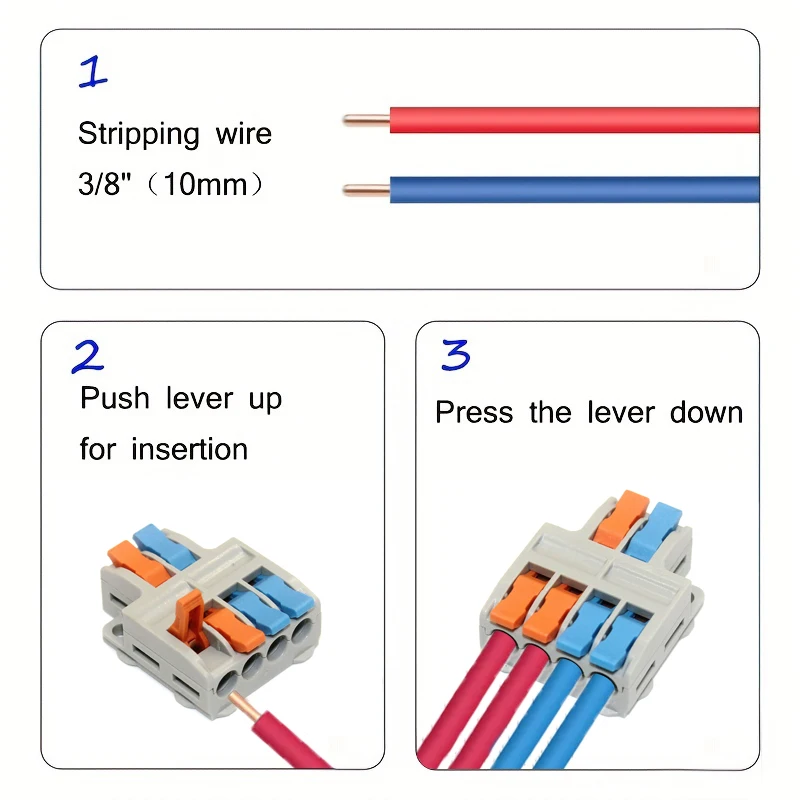 10/50pcs Quick Wire Connector Universal Compact Wiring Splicing Conector  Electrical Push In Lighting Terminal Block Connector