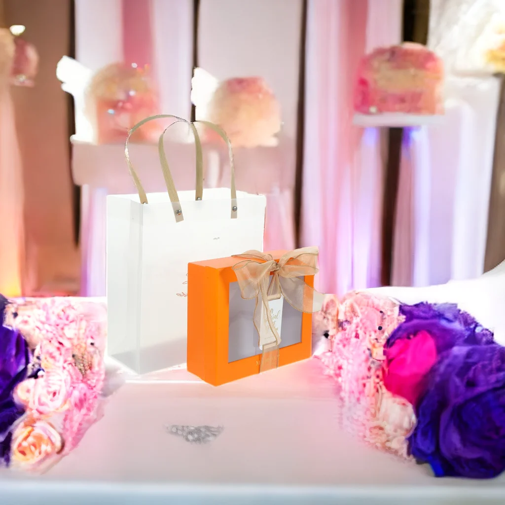 

Gift Boxes Valentine Day Treat Ribbon Decorative Wedding Favor Empty Box Gifts Goodie Small Candy Packaging Container Mat PP