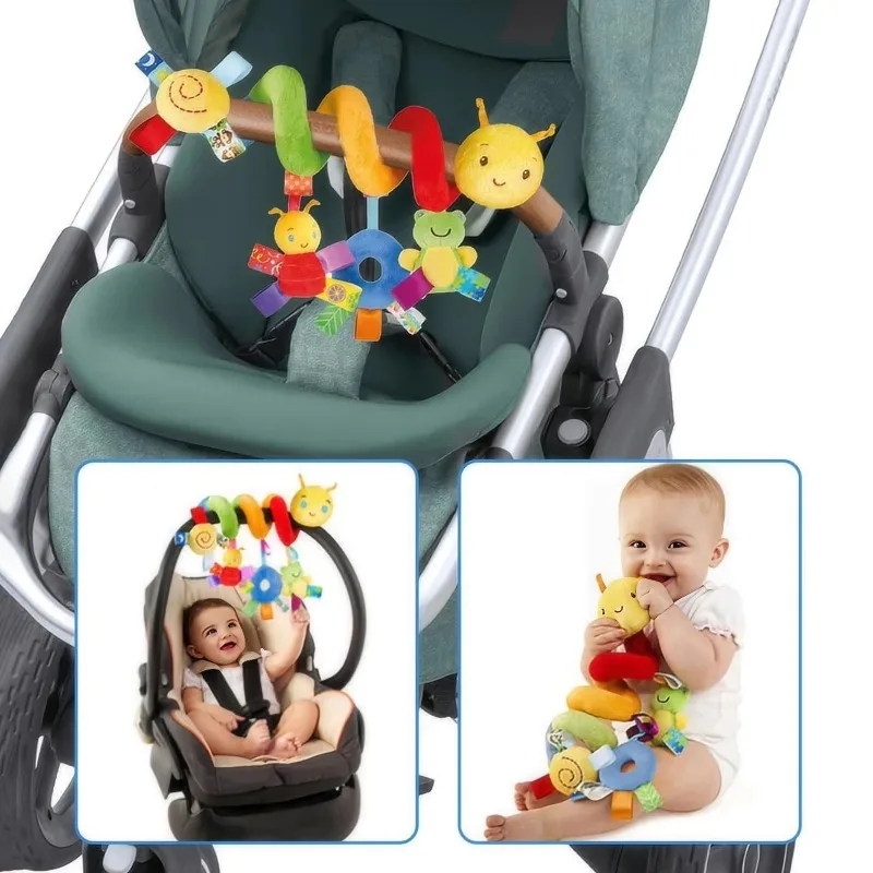 Baby Crib Hanging Rattles Toys Car Seat Toy Soft Mobiles Stroller Crib Cot Spiral Toy Pram Hanging Dolls for Babies Newborn Gift