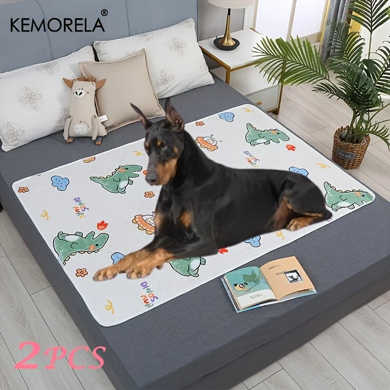 2 waschbare Hunde-Urin-Pads, wiederverwendbare Hunde-Trainingsunterlage – ultra-saugfähige, rutschfeste Haustier-Pipi-Matte für Hunde, Katzen und kleine Tiere – Detail 4