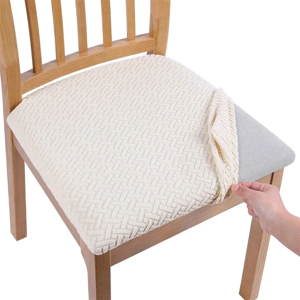 

Kitinjoy Dining Chair Covers Seat Durable Stretch Jacquard Dining Chair Slipcover Seat Protector Buckle For Dining Chair Cushion