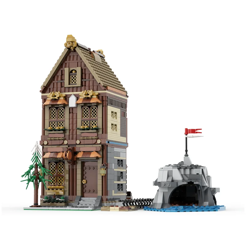 

1943pcs MOC-21343 Ideas Viking Village Shop Building Blocks Medieval Blacksmith House Architecture Model Toys for Children Gift