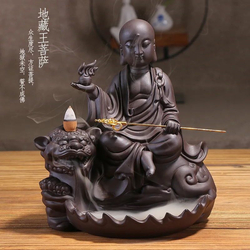 

Purple Clay Ksitigarbha Backflow Incense Burner Creative Pixiu Smoke Backflow Incense Burner Incense Home Decor Original