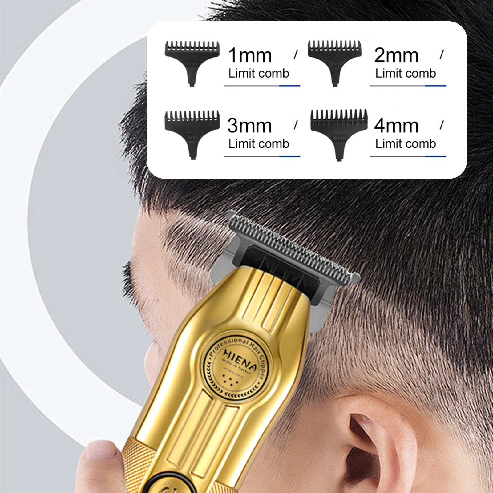 Home Salon Electric Hair Trimmer One-button Precision Steel Blade Hair Trimmer for Hair Cutting & Grooming FOU99