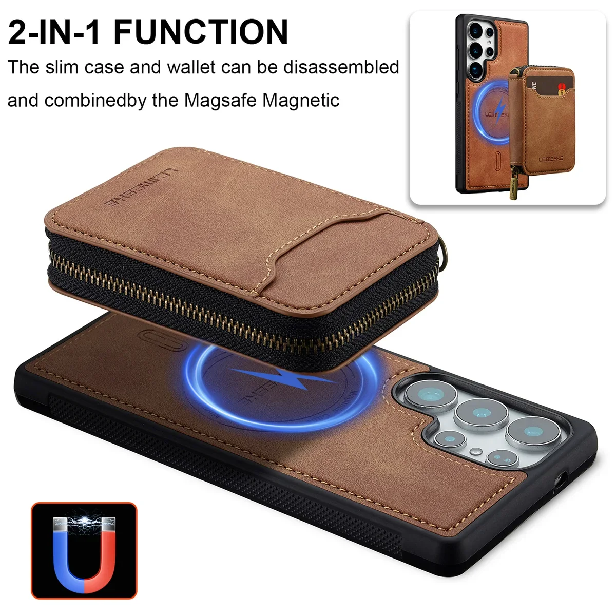 Für MagSafe Magnetische Telefon Fall für Samsung Galaxy S25 Rand Ultra S24 Plus S22 S23 FE A15 A16 A17 A35 A36 A55 A56 Brieftasche Abdeckung