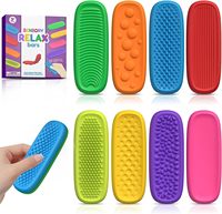 8PCS Texture Fidget Toy for Children With Autism ADHD Anxiety Relief Textured Elastic Sensory Strips Montessori Gift