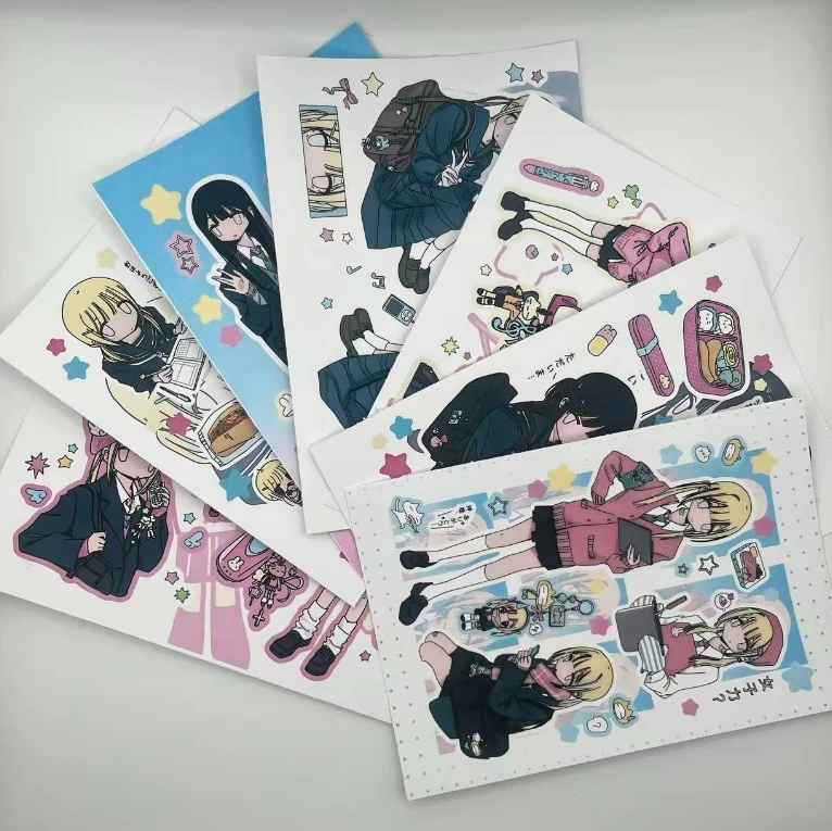 Cute Cartoon Girl Stickers High School Students Daily Stickers Decorate Diy Handbook