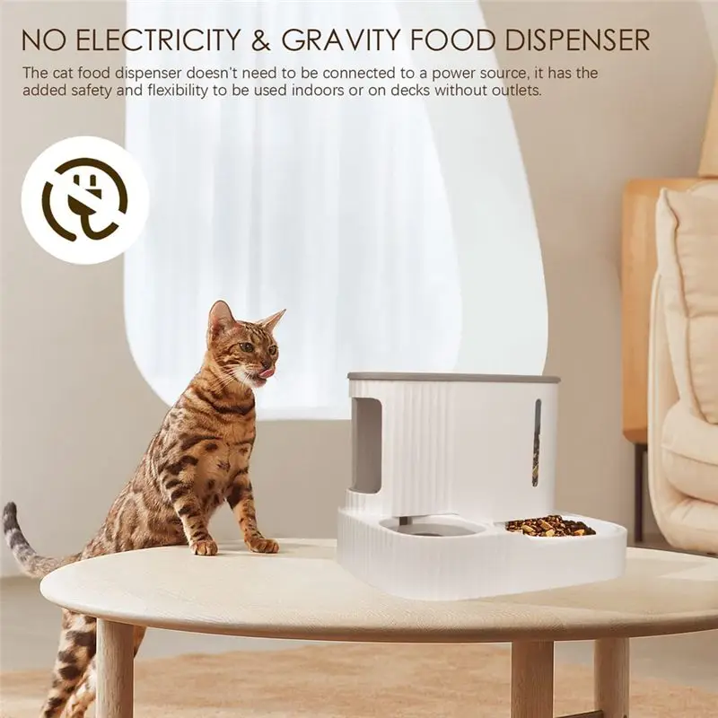 A78I Pet Feeder and Water Dispenser Set, Automatic Kitty Food Dispenser, Automatic Pet Feeder and Water Dispenser 2 in 1