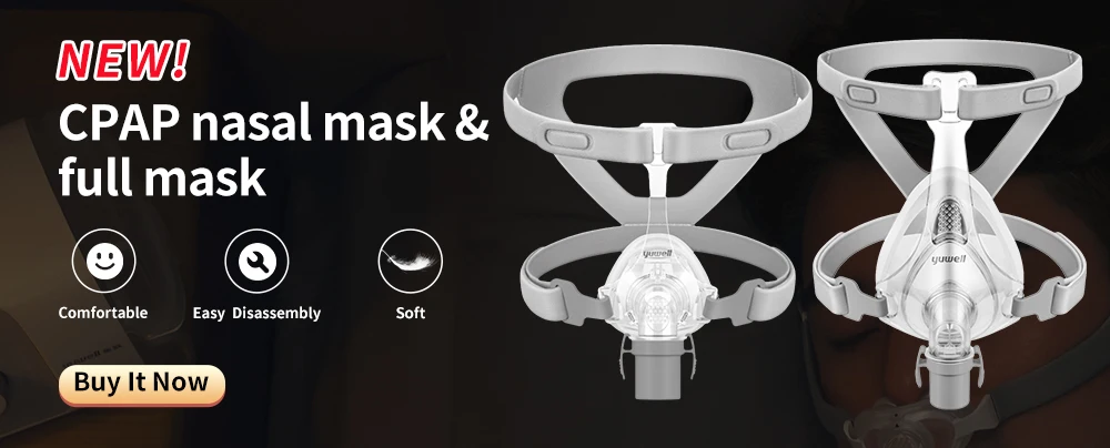 YUWELL Nasenmaske CPAP-Maske mit Kopfband und Silikon-Gelkissen für Auto-CPAP-Geräte, Schlafapnoe-Nasenmaske, Anti-Schnarch-Maske – Detail 1